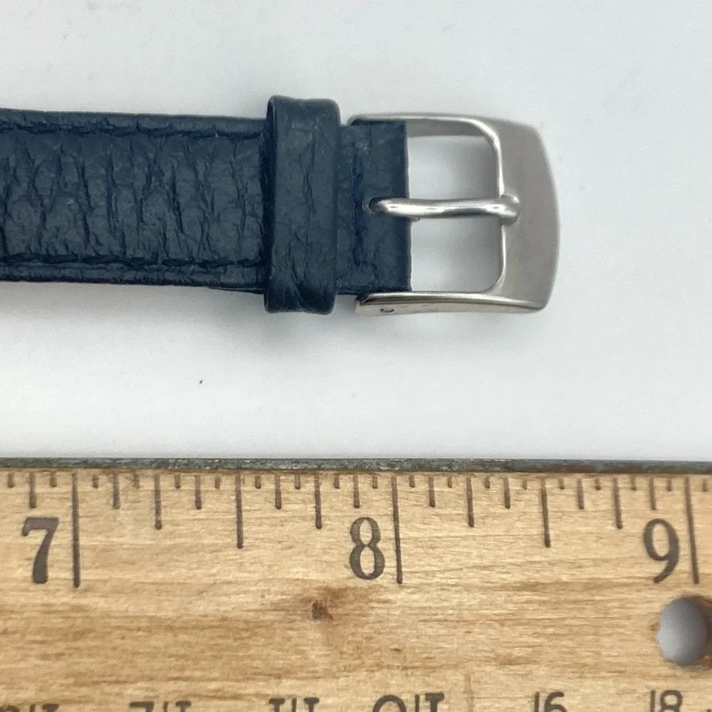 Anne Klein Women's Watch 33mm Silver Tone Easy Reader Leather New Battery 8